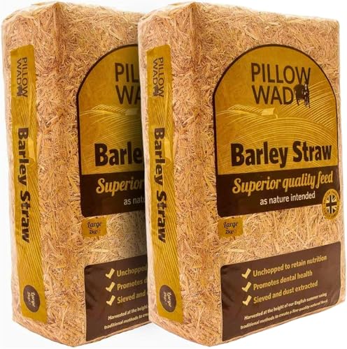 4kg Pack of 2 Premium Barley Straw Pet Bedding (2kg Each) | Soft Pillow Wad for Rabbits Tortoises & Small Pets | Natural Eco-Friendly and Cosy Bedding for Everyday Pet Comfort.