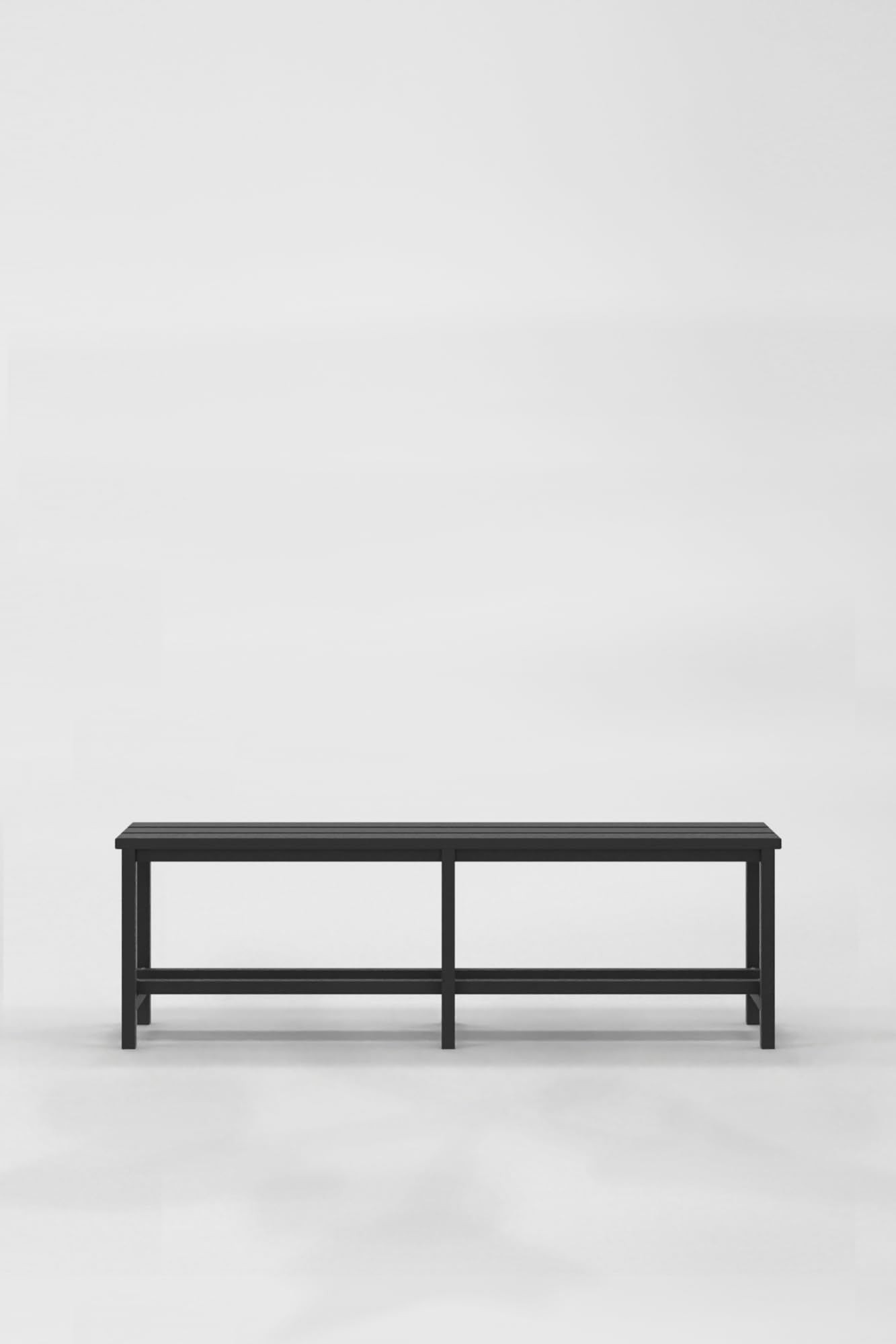 Spacio Banco Metálico Norrköping Estilo nórdico para Uso Profesional o en hogar, para vestuarios, habitación, decoración Incluso Exterior. Bancada para Personas en Acero. (1,5 Metros Negro)