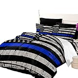 Duvet Cover Set King Size Blue Gray American Flag Printed Quilt Cover Kids Gift Valor Patriot Theme Digital Independence Day Home Decor