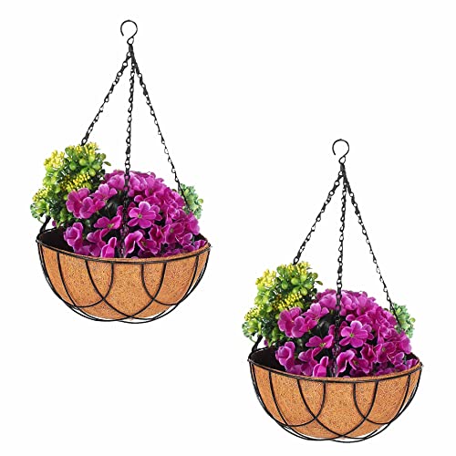 COIR GARDEN Coir Hanging Baskets - 12 INCH - Pack of 5 - Balcony Garden Decoration for Indoor and Outdoor
