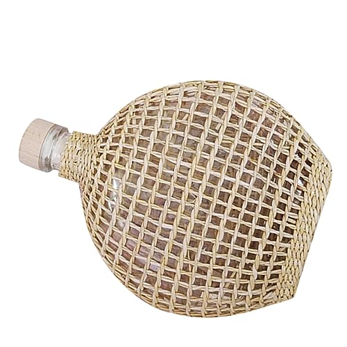HAMPPLIES Vaso Vetro con Rattan per Fermentazione e Decorazione Vintage da Contenitore Multifunzionale per Ufficio e da Pranzo
