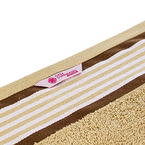 Image of Casa Copenhagen Germany Design - He & She Collection 100% Super Soft Cotton 6 Piece Face Towels Set (Size : 30 x 30 cm) - Brown & Beige