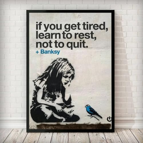 Toile Banksy encadrée 70x95cm pour sublimer un mur blanc vide