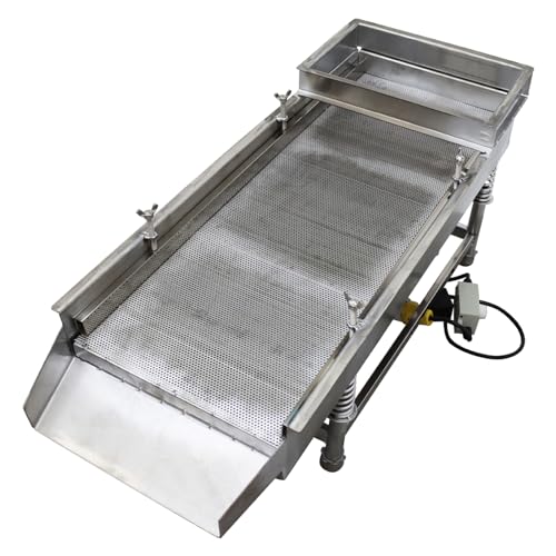 WYDDDARY Small Stainless Steel Linear Screen JG30-75 Electric Linear Sifter Machine Straight Vibrating Sieve Shaker 2mm Round Hole Mesh Single Layer Single Motor 110V