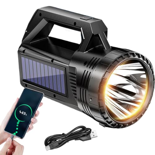 Lampe de poche LED solaire 800 lumineuse et légère pour le camping et l'extérieur