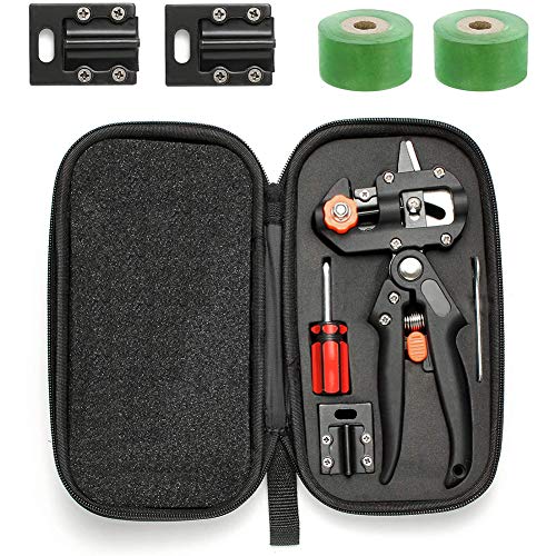 Preisvergleich Produktbild Usmato Einhand-Ratschenschere / Veredelungsschere, Garten Ratschenschere Set, Pflanz Schneidwerkzeug Set mit Etui & 3 Ersatzmesser AST Zweige Pfropfen Cutting Tool