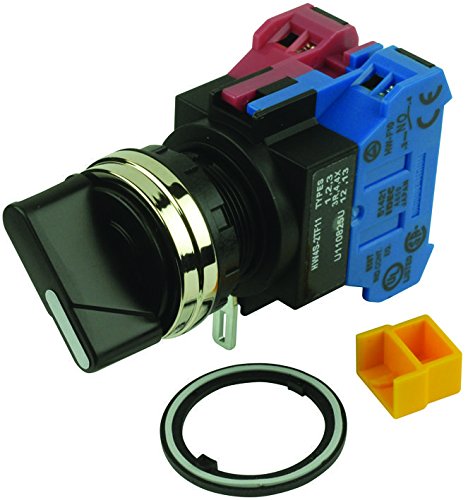 IDEC HW4S-2TF11 1 NO - 1 NC Contacts, 2 Position, 22 MM, Finger Safe, HW Series, KNOB Handle, MAINTAINED Operation, Round Metal Bezel, SELECTOR Switch, Standard