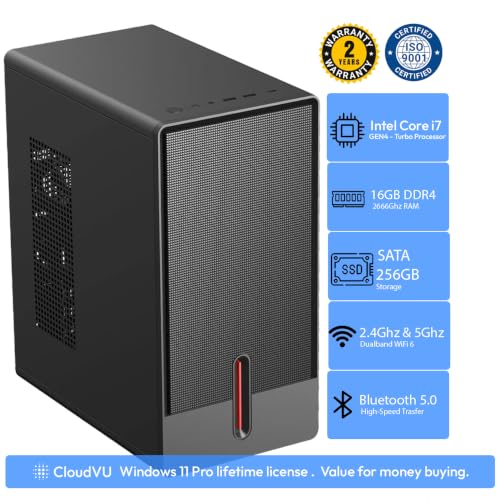 Image of Desktop PC | CPU Core i7 3.60Hz | 16GB RAM | 256GB SSD | 5G WiFi & Bluetooth | Type-C Port | Windows 11 Pro Licence & MS Office | GEN4 Computer (VX3-i7GEN4-16GB-256GB-SSD)