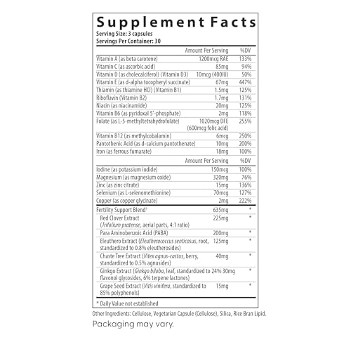Image of Fairhaven Health FertilAid for Women | Prenatal Vitamin Fertility Supplements for Women | Conception for Her with Vitex and Folate | Support Cycle Regularity and Ovulation* | 90 Capsules