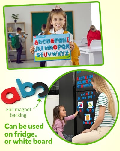 Coogam Preschool Alphabet Learning Activities, Magnetic EVA Letters Matching & Handwriting Game, Educational ABC Recognition with 6 Pattern Cards, Phonic Manipulatives Toys for Kids Age 3+ - Image 3