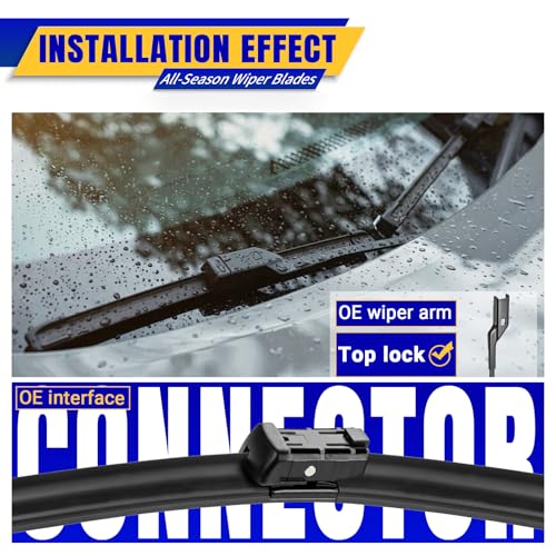 Image of 22 inch 22 inch Front Windshield Wiper blades Replacement for Chevrolet Silverado 1500 /2500 HD /3500 HD 2014-2018 GMC 1500 /2500 HD /3500 HD 2014-2018,Premium All-Season Replacement Automotive Windshield Wipers