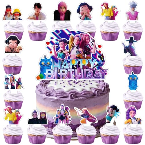 YOGARTH 31 Pièces Huntrs Decoracion Tartas Cumpleaños para Niñas Niños, Cake Topper No Comestibles para Fiesta de Cumpleaños (C1)
