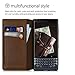 kalibri Case Compatible with BlackBerry KEYtwo LE (Key2 LE) - Genuine Leather Cover with Card Slots Stand - Vintage Brown
