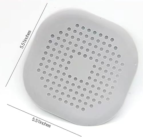 Miniatura 10 de Paquete de 2 cubiertas de drenaje cuadradas para ducha, de silicona, con 4 ventosas, duradero y no se deforma fácilmente para bañera, cocina y baño