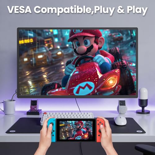 Image of 2K 180Hz Portable Monitor,23.8 inch 2560x1440 QHD 120% SRGB IPS FreeSync Gaming Moniter USB-C HDMI Large Work Home Office Second Monitor VESA Mountable, Adjustable Tilt & Height for Laptop, PS4,Xbox