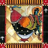 Ceramic Backsplash Tile Mural Rooster Hen Chicken Kitchen/Bathroom - Tuscan Rooster IV - Jennifer Garant