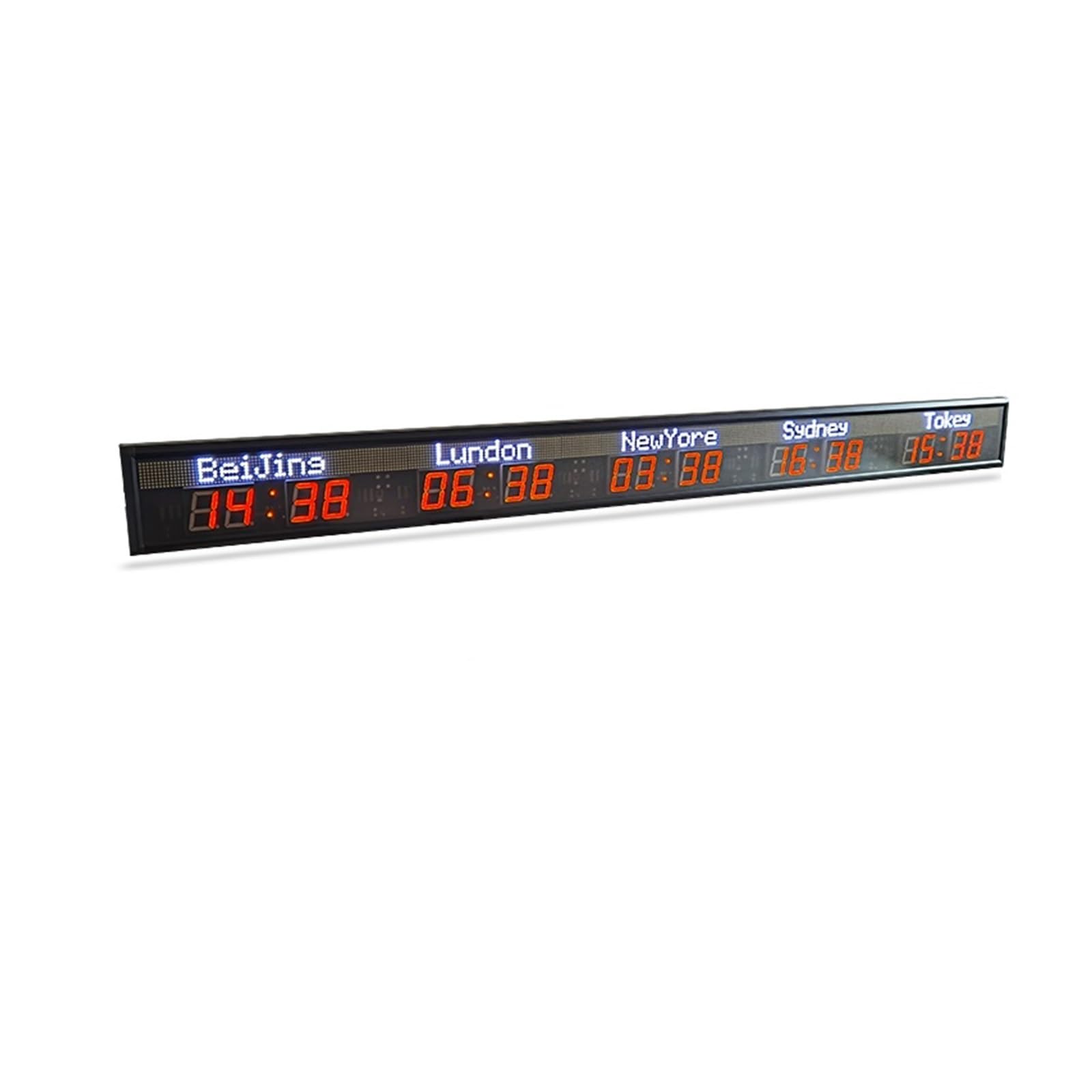 Reloj Para Gimnasio, Pantalla LED digital Reloj mundial y luz de zona horaria múltiple Hora ciudad diferente(GPS)