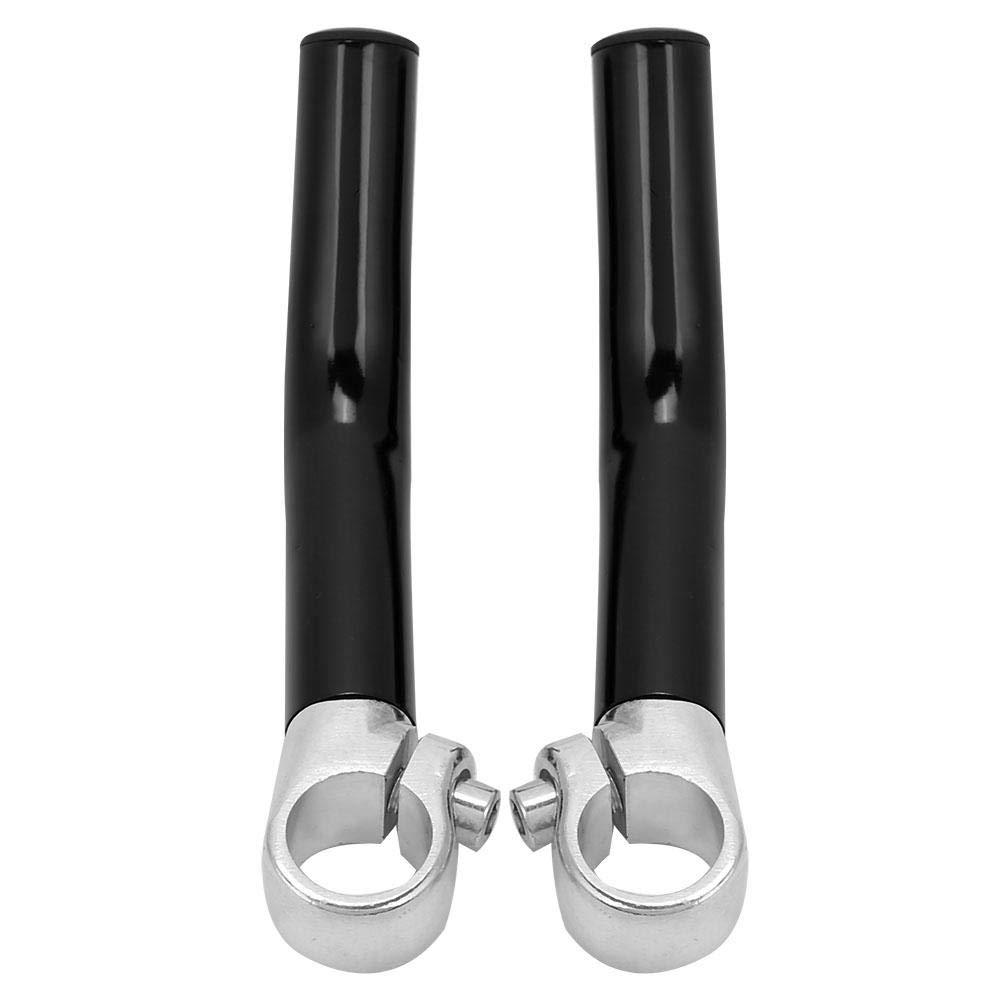 Demeras Handlebar End,Aluminum Alloy End with 2 End Stoppers for 22.2mm 0.9in Handlebar 1 Pair (Black)