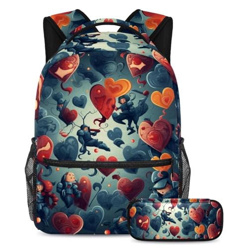 Ensemble de cartables pour garçons filles grand sac à dos avec trousse à crayons imprimé