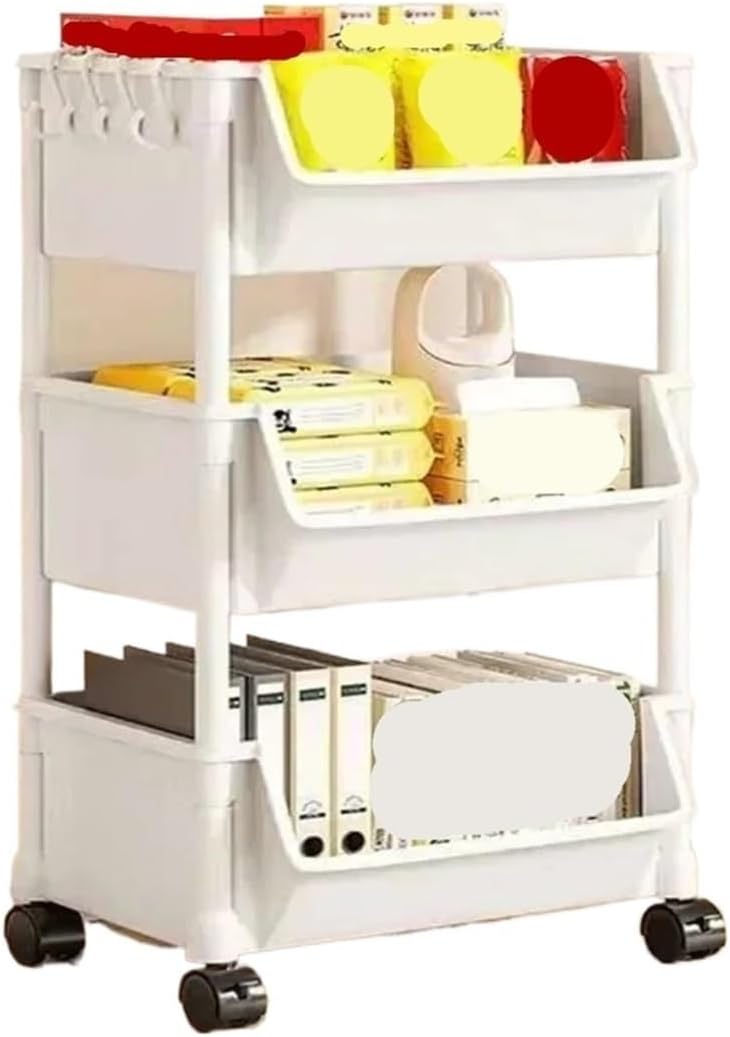 Multi-Tier Rolling Cart – Portable Storage Rack for Kitchen, Books, Snacks & Corner Organization(5-Layer)