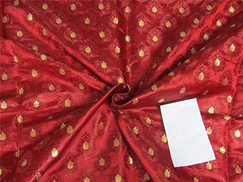 TheFabricFactoryBrocade fabric red x metallic gold 44"WIDE BRO654[5]