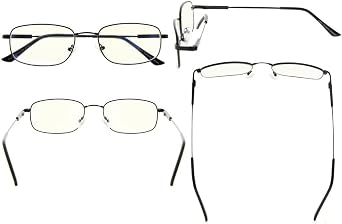 CessBlu Computer Glasses Men Bendable Titanium Reading Eyeglasses Blue Light Filter