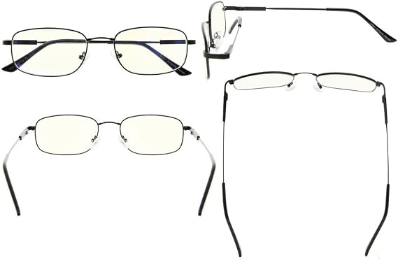 CessBlu Computer Glasses Men Bendable Titanium Reading Eyeglasses Blue Light Filter