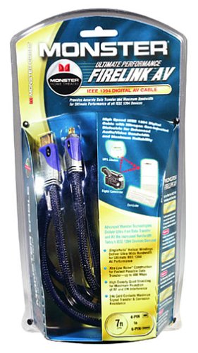 Monster Cable IEEE 1394 4-Pin to 6-Pin AV Cable (7 Feet)