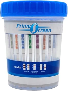 Prime Screen Urine Drug Test Compact Cup 16 Panel Kit AMP,BAR,BUP,BZO,COC,mAMP,MDMA,MOP/OPI,MTD,OXY,PCP,THC, ETG, FTY, TRA, K2 -[50 Pack]-CDOA-9165EFTK