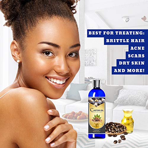 Ancient Health Remedies Organic Unrefined Cold Pressed Pure Castor Carrier Oil Bulk Wholesale Beauty, Hair Growth Moisturizing Diy Oil For Body Butter Skin Products & Skin Softening (India) (32Oz) #TOP2