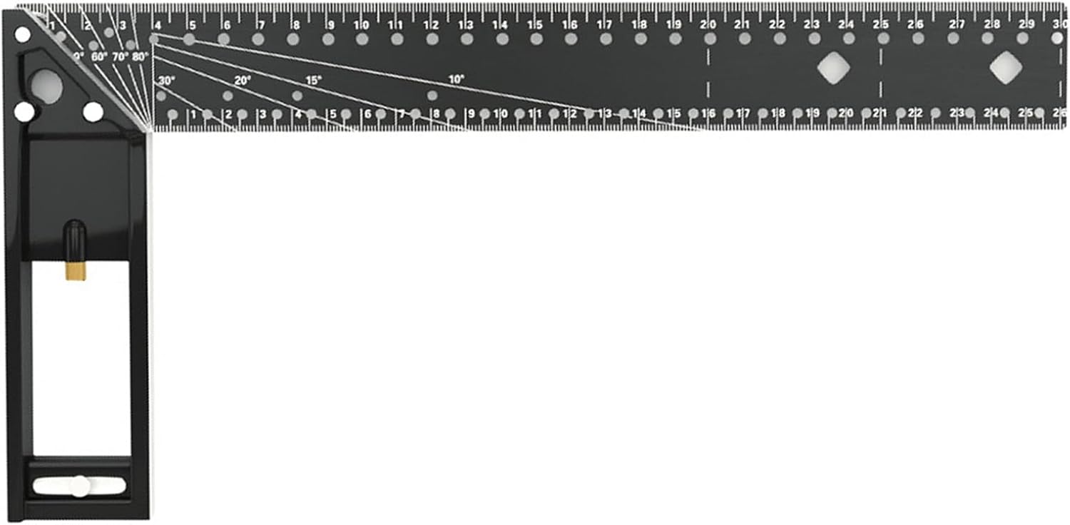 Muloo Combination Square Tool, showing the L-shape and clear markings.
