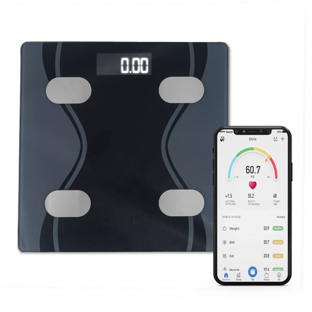 ATOM Smart Bluetooth Digital BMI Scale With 12 Body Compositon Parameters Synced with Mobile App |Smart BMI Scale 180Kg | Atom A 1000 Smart Personal Scale (B0C58KP217) Amazon Price History, Amazon Price Tracker