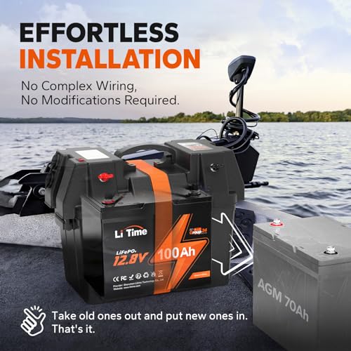 Image of LiTime 12v 100Ah RV & Marine LiFePO4 Battery, 12 Vlot Group 24 Lithium Battery, Up to 15000 Deep Cycles, Built-in 100A BMS, 1280wh Energy for Van, Trailer, Solar, Off-Grid, Trolling Motor 2Pack