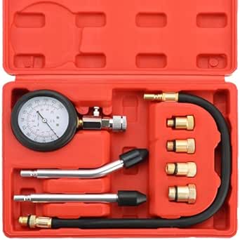 Acymner Cylinder Test Pressure Gauge Tool Set | Engine Compression Tester Gauge Kit with Adapters for Testing Small Gas Petrol Gasoline Engine on Automotive Motorcycle Snowmobile ATV