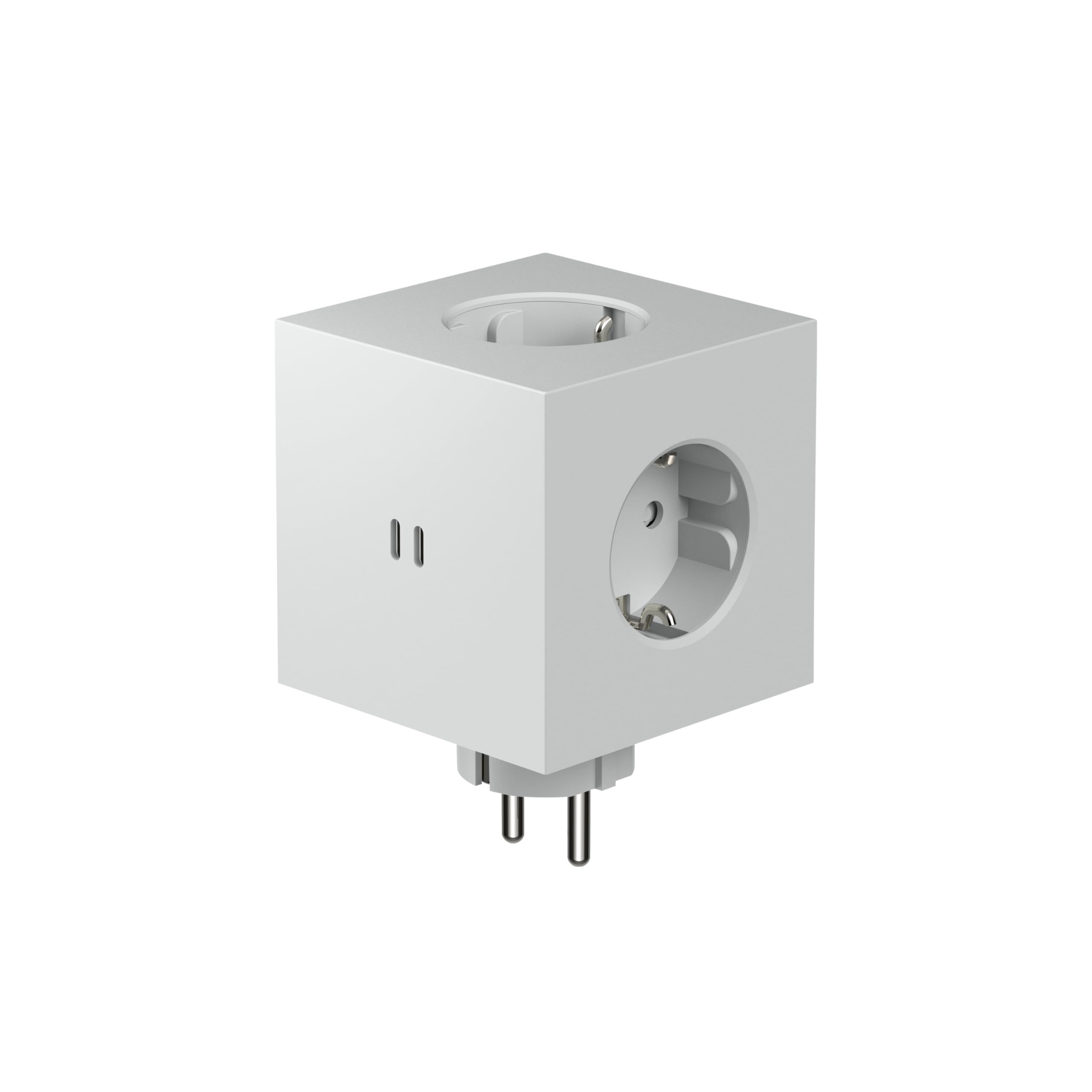 Avolt Square 2 Multipresa Design Elegante, 3 Prese Schuko, 2 USB-C 30W | Multipresa design elegante grigia. Cubo senza cavo, attacco diretto alla presa, ricarica USB-C 30W salvaspazio per casa