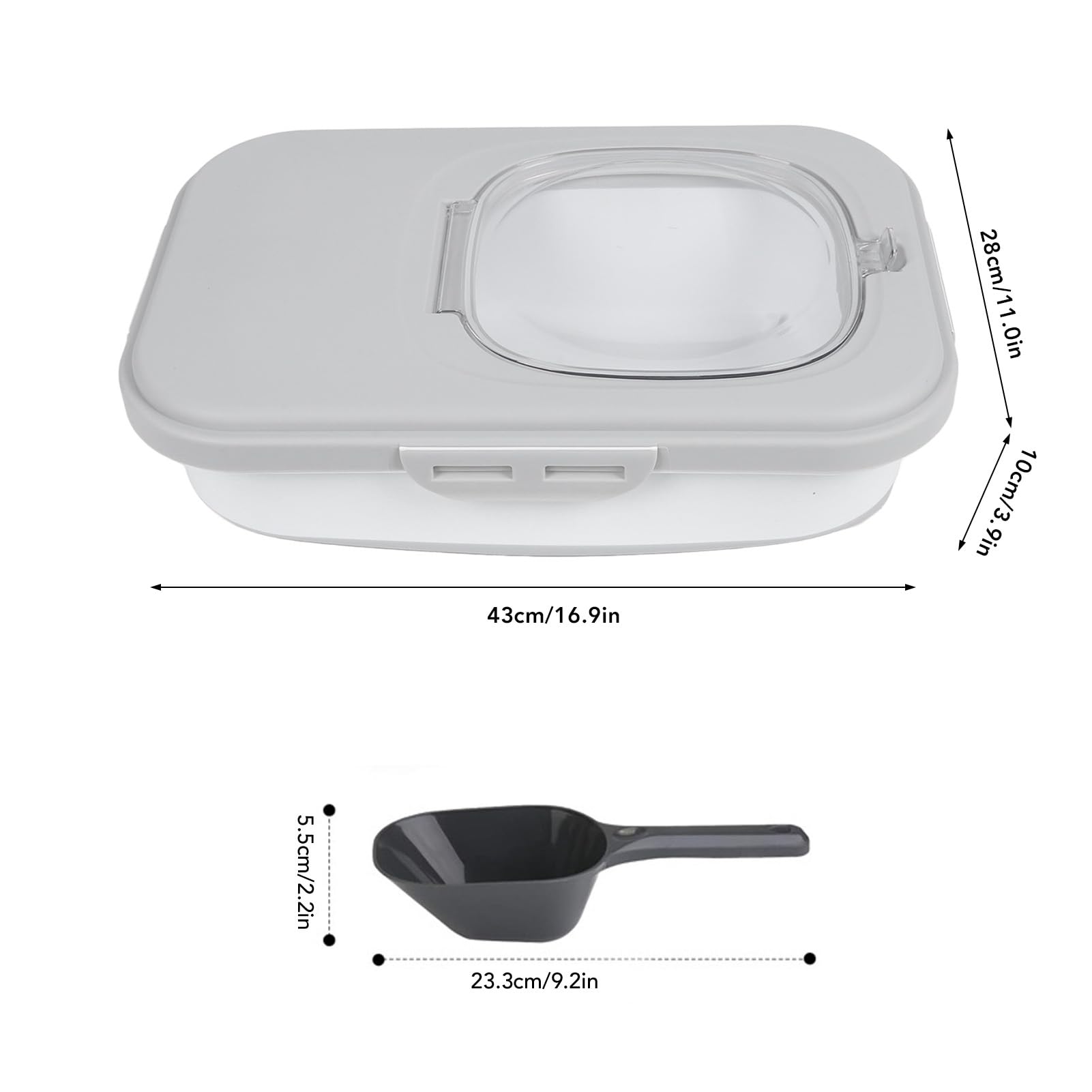 Pilipane Collapsible Hundefutter Lagerbehälter große Kapazität luftdicht staubdichtes Tiernahrung Reis Lagerbehälter mit Messung von Schaufeln für Hundekatze Futter Reis Körner PP TPR (Radyp)