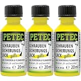 BandelOne enthält 3x 20ml PETEC Schraubensicherungslack Gelb Pinselflasche Schrauben Plombenlack