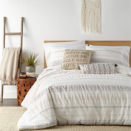 Levtex Home - Pickford Duvet Cover Set - Full/Queen Duvet Cover + Two Standard Pillow Cases - Grey, Taupe, Off-White - Jacquard Tribal - Duvet Cover (90 x 94in.) and Pillow Case (26 x 20in.) - Cotton - Image 3