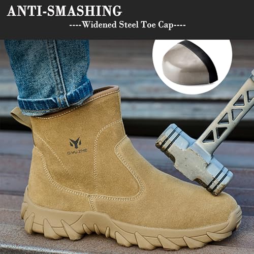 Image of Nutropa Welding Work Boots for Men Composite Toe Safety Boots Non Slip Steel Toe Work Shoes Lightweight Construction Welder Boots