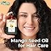 Organic Zing Mango Seed (Mangifera Indica) Oil | Pure & Natural Carrier Oil for Skincare, Hair Care & Massage-118ml/3.99fl oz