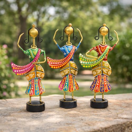 Image of CraftVatika Home Decoration Items for Living Room, Rajasthani Dancing Lady Showpiece, Aesthetic Home Decor for Living Room Tabletop Wedding Anniversary Home House Warming Gifts Bew Home
