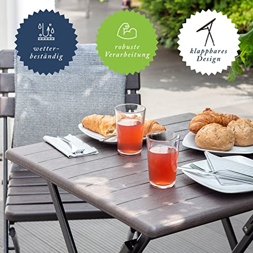 Stehtisch Vanage Beistelltisch braun eckig für Garten und Terrasse
