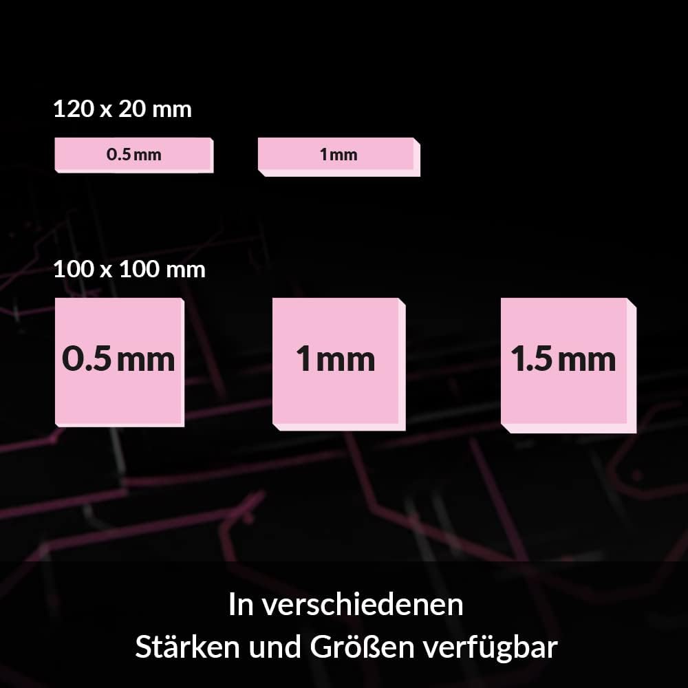 ARCTIC TP-1 (APT2012): Basic Thermal Pad, 100 x 100 x 1.5 mm (4 Pieces) - Thermal pad, Excellent heat conduction, Ideal gap filler, Easy installation, Safe handling - Pink