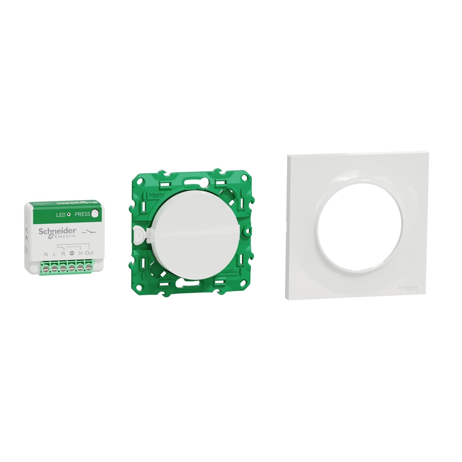 Schneider Electric - Zestaw Odace SFSP siłownik mikro + przełącznik + płyta styl biały - S520192K
