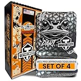 Titan Bags Dart Cornhole Bags – Regulation Cornhole Bean Bag with Hybrid Carpet for Strategic Shots, All-Weather Power Grip Pellets for Indoor and Outdoor Tossing – Geo Design, 6'x6', Pack of 4