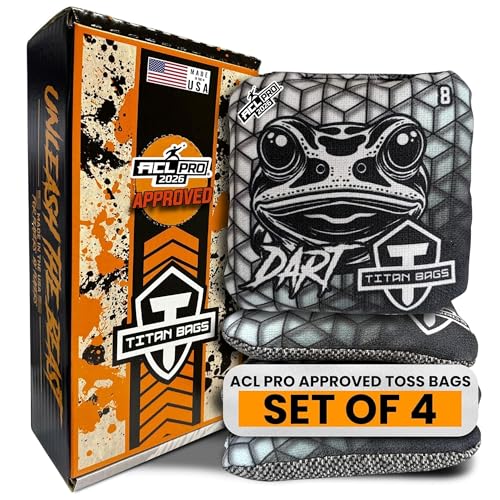 Titan Bags Dart Cornhole Bags, 6"x6", Pack of 4