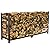 Woodhaven 8 Foot Brown - Large Firewood Log Rack With Optional Cover - Made In USA - Outdoor Use Lifetime Structural Warranty - Texture Powder Coat Finish - Made With Heavy Duty Steel (No Cover)