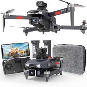TTROARDS 31P Drone con Cámara 4K Adulto 360 ° Obstáculos Motor sin Escobillas 5G WiFi Objetivo Mantiene la Altitud Dron Control APP Quadcopter Plegable con 2 Baterías