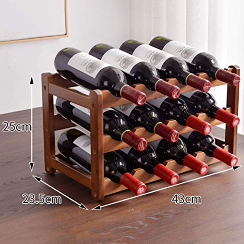 Soporte modular de bambú para botellas de vino apilable miniatura 2