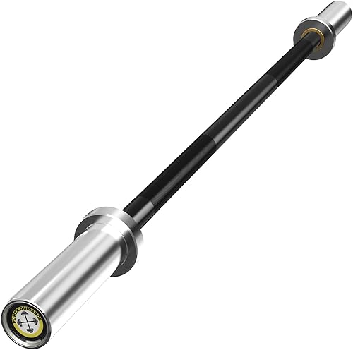 POWER GUIDANCE Barra olímpica cromada, barra de peso de 2 pulgadas para levantar, empujes de cadera, barras de entrenamiento de fuerza universales